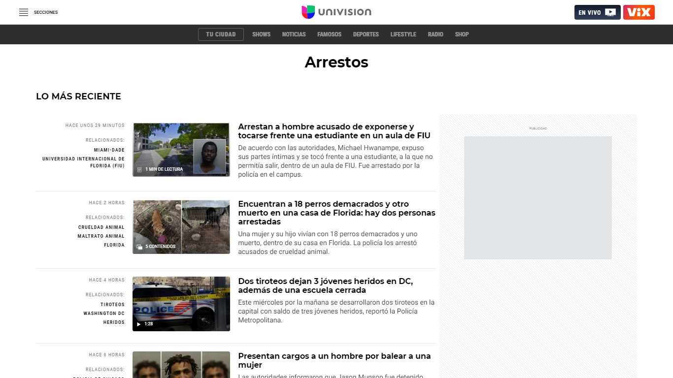 Arrestos: Últimas noticias, videos y fotos de Arrestos | Univision